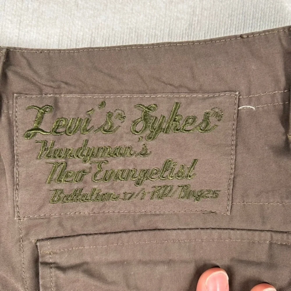 Vtg Levis Sykes Cargo Pants Mens 32x27 Utility Embroidery Multi Pocket Work Y2K